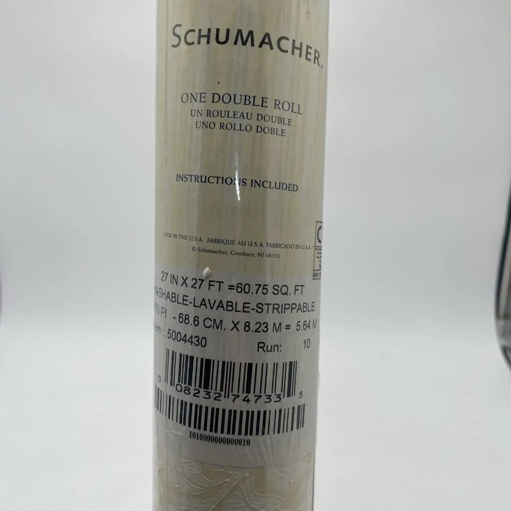 Schumacher Wallpaper 5004430 Wallis Stripe Jonquil Yellow Ivory 27